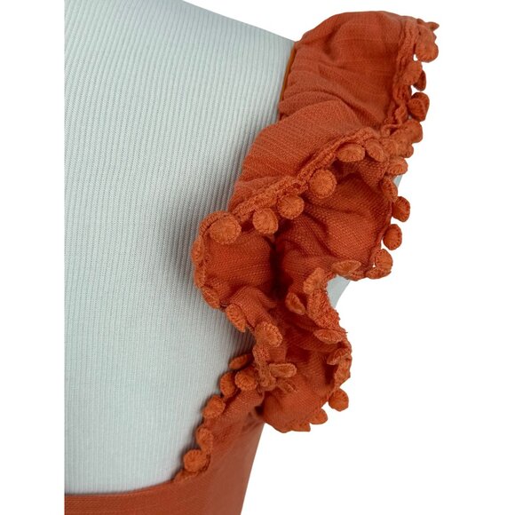 Selfie Leslie Orange Layered Crochet Ruffle Trim Cotton Mini Dress Party Dress - Picture 15 of 16